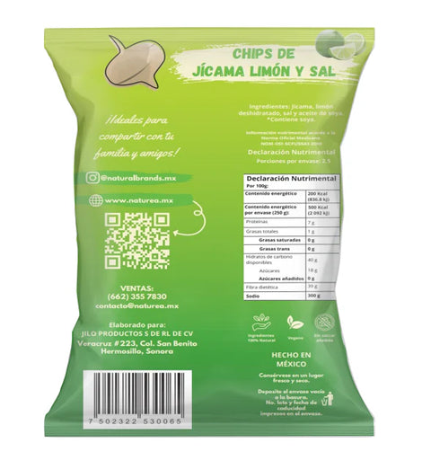 NATUREA - CHIPS DE JÍCAMA LIMÓN Y SAL 250gr