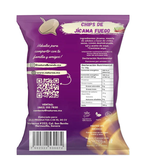 NATUREA - CHIPS DE JÍCAMA FUEGO 250gr
