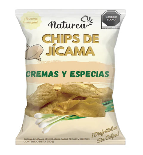 NATUREA - CHIPS DE JÍCAMA CREMA Y ESPECIAS 250gr