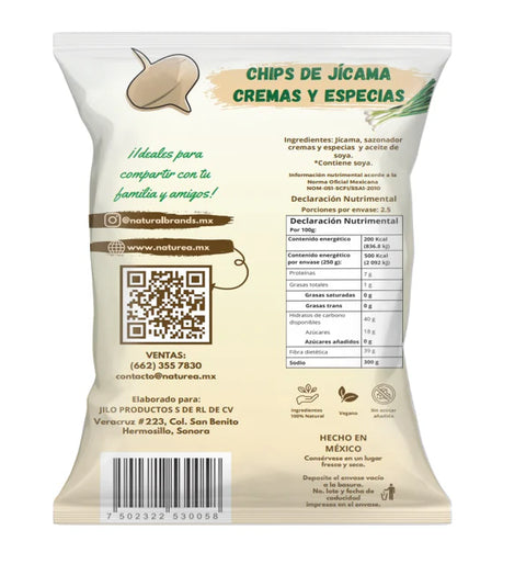 NATUREA - CHIPS DE JÍCAMA CREMA Y ESPECIAS 250gr