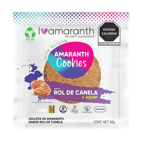 I Amaranth - Galletas Sabor Rol de Canela y Hemp 62gr