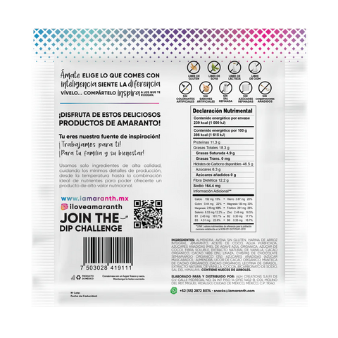 I Amaranth - Galletas Sabor Choco Chips y Cacao Nibs 62gr