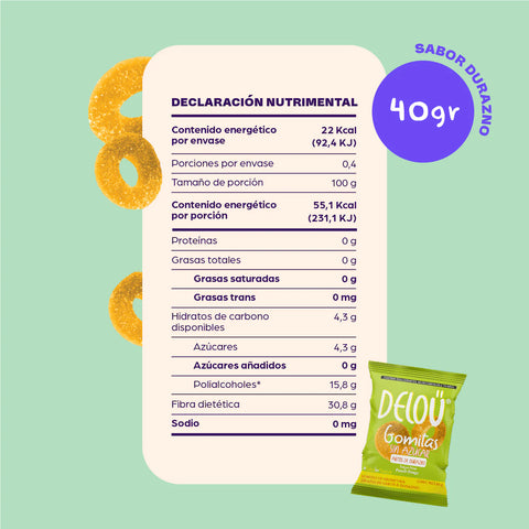 DELOU - ARITOS DE DURAZNO 40GR