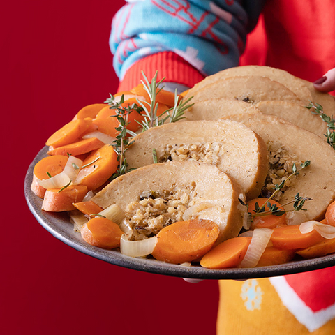 Tofurky Veggie Feast con Gravy y Brownie Vegano