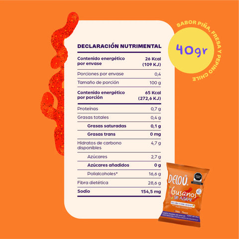 DELOU - GUSANITOS ENCHILADOS 40GR