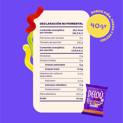 DELOU - GUSANITOS FRUTALES 40GR