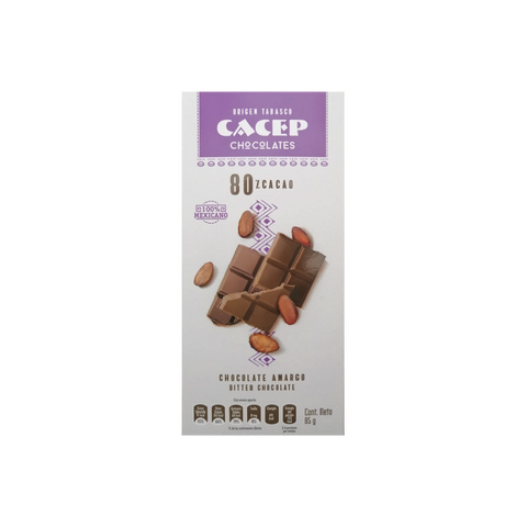 Cacep Barra de Chocolate Semi amargo 80% Cacao