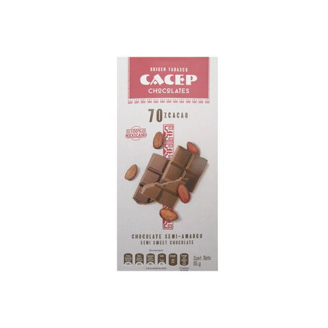 Cacep Barra de Chocolate Semiamargo 70% Cacao
