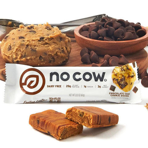 No Cow Chocolate Chip Cookie Dough Protein Bar